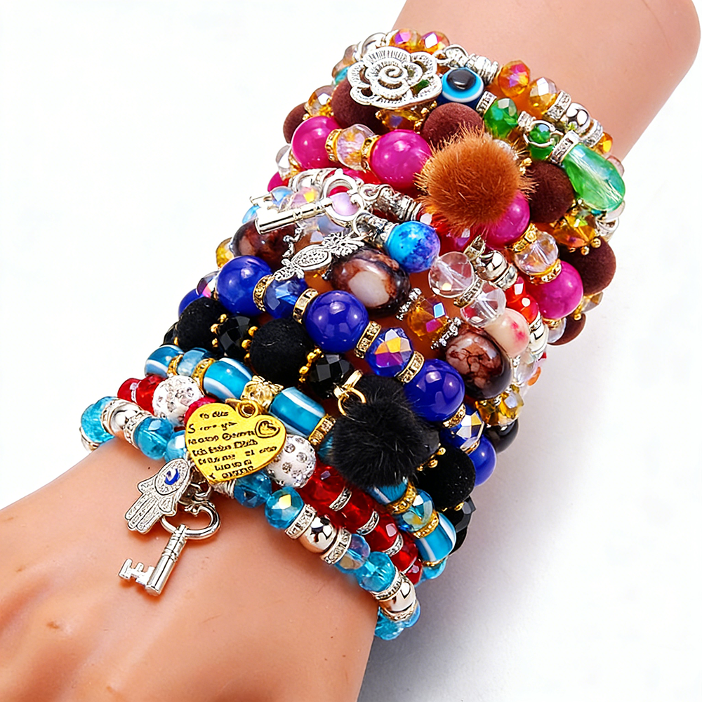 Jewelry Making Kits For Girls - 10pcs/set Natural Stone Charms Bracelet Elastic