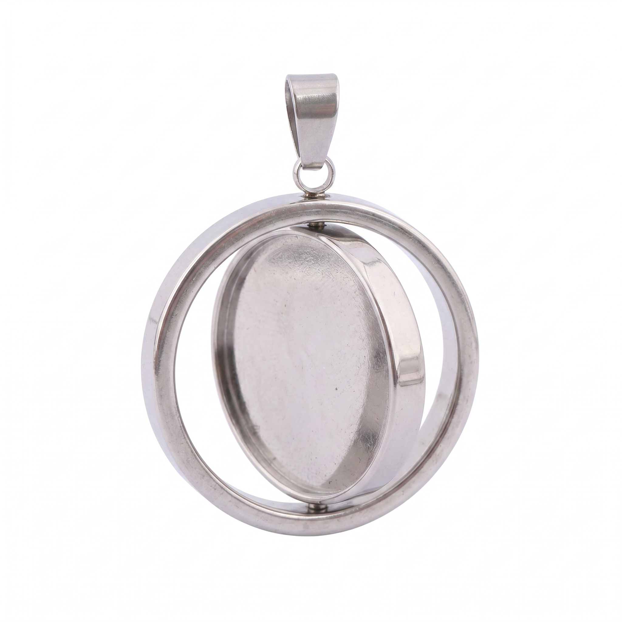 Jewelry Making Tray - 3pcs Stainless Steel Rotatable Round Pendant