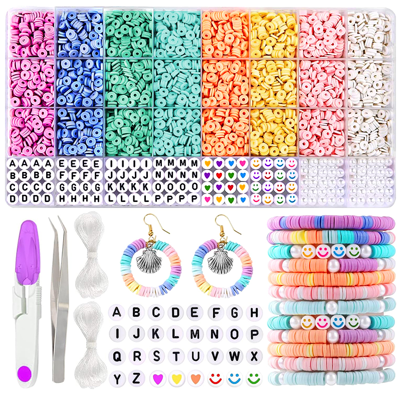Jewelry Making Kits For Girls - Clay Beads Bracelet Making Kit Flat