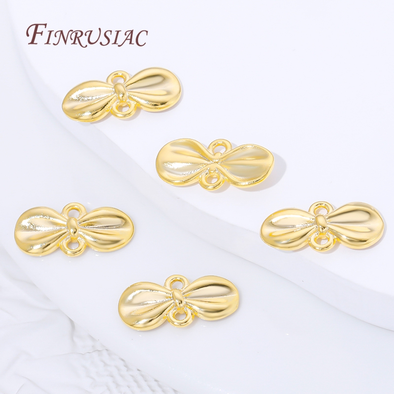 18K Gold Plated Bow Knot Charm - Jewelry Making Knots recensione e prezzo