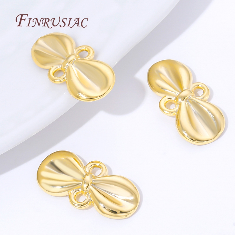 18K Gold Plated Bow Knot Charm - Jewelry Making Knots recensione e prezzo