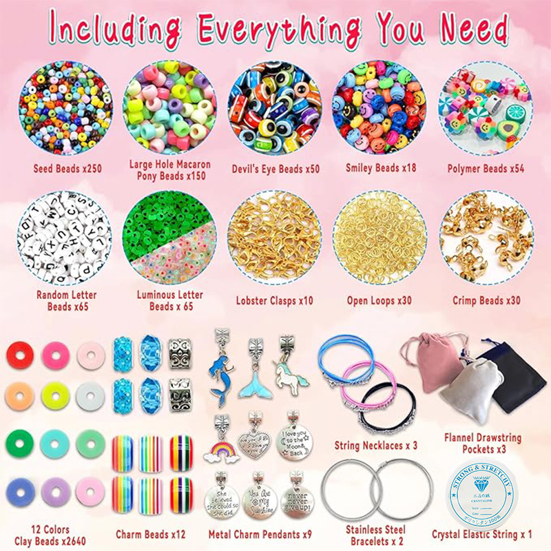 3400pcs Beads Charms Jewelry M - Jewelry Making Kits For Girls recensione e prezzo