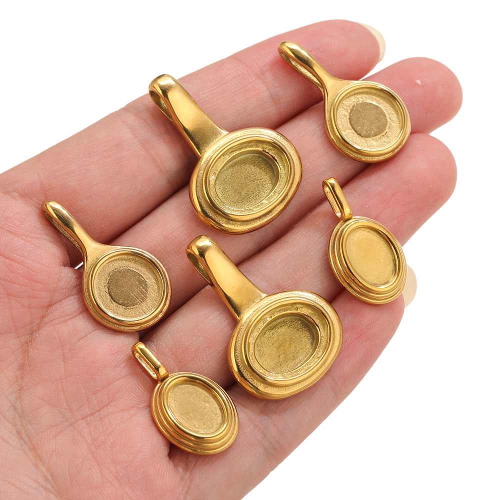 5pcs Stainless Steel Round Ova - Jewelry Making Tray recensione e prezzo