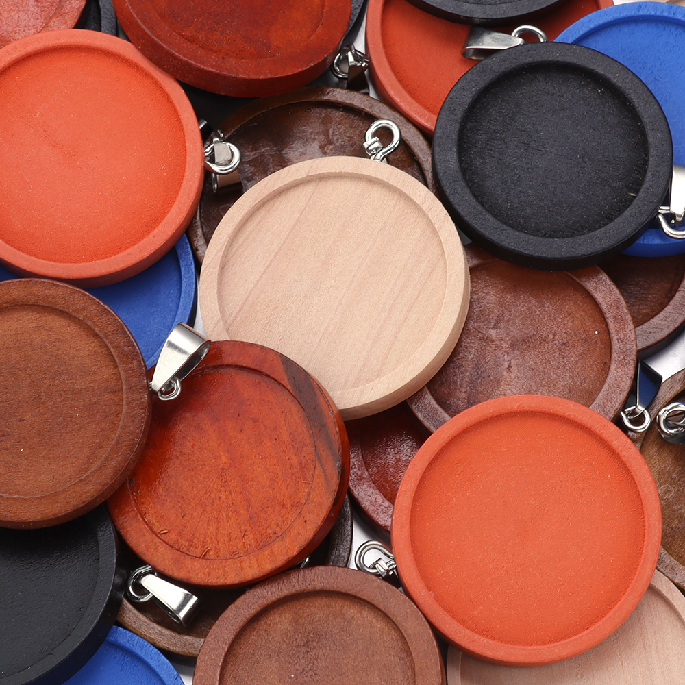 1-5pcs/lot 25 30mm Round Wood  - Jewelry Making Tray recensione e prezzo