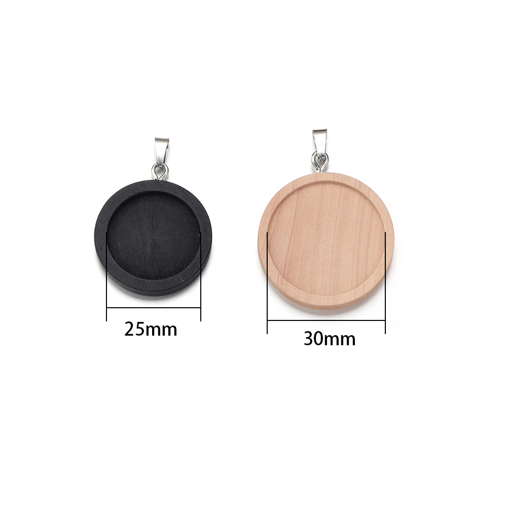 1-5pcs/lot 25 30mm Round Wood  - Jewelry Making Tray recensione e prezzo