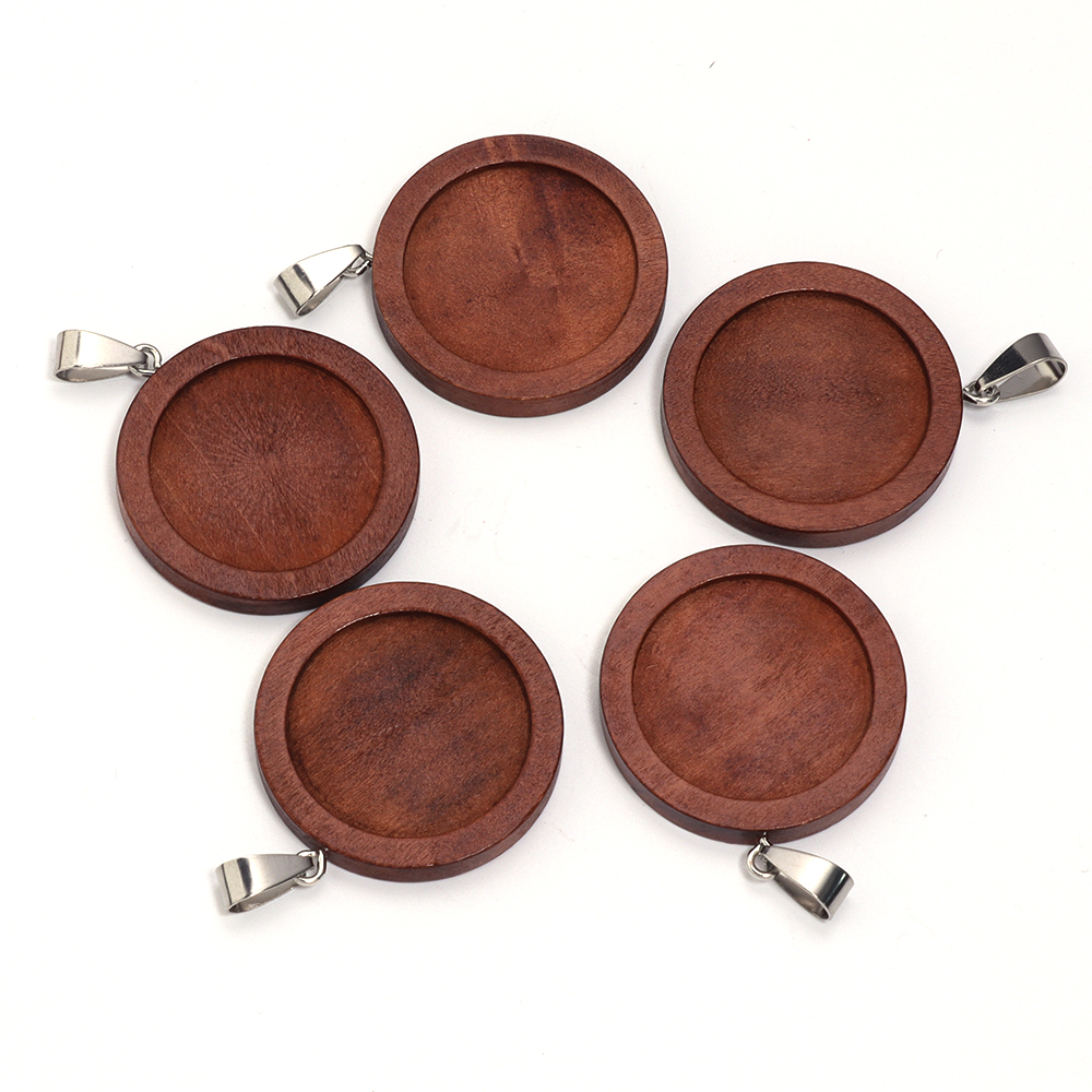1-5pcs/lot 25 30mm Round Wood  - Jewelry Making Tray recensione e prezzo