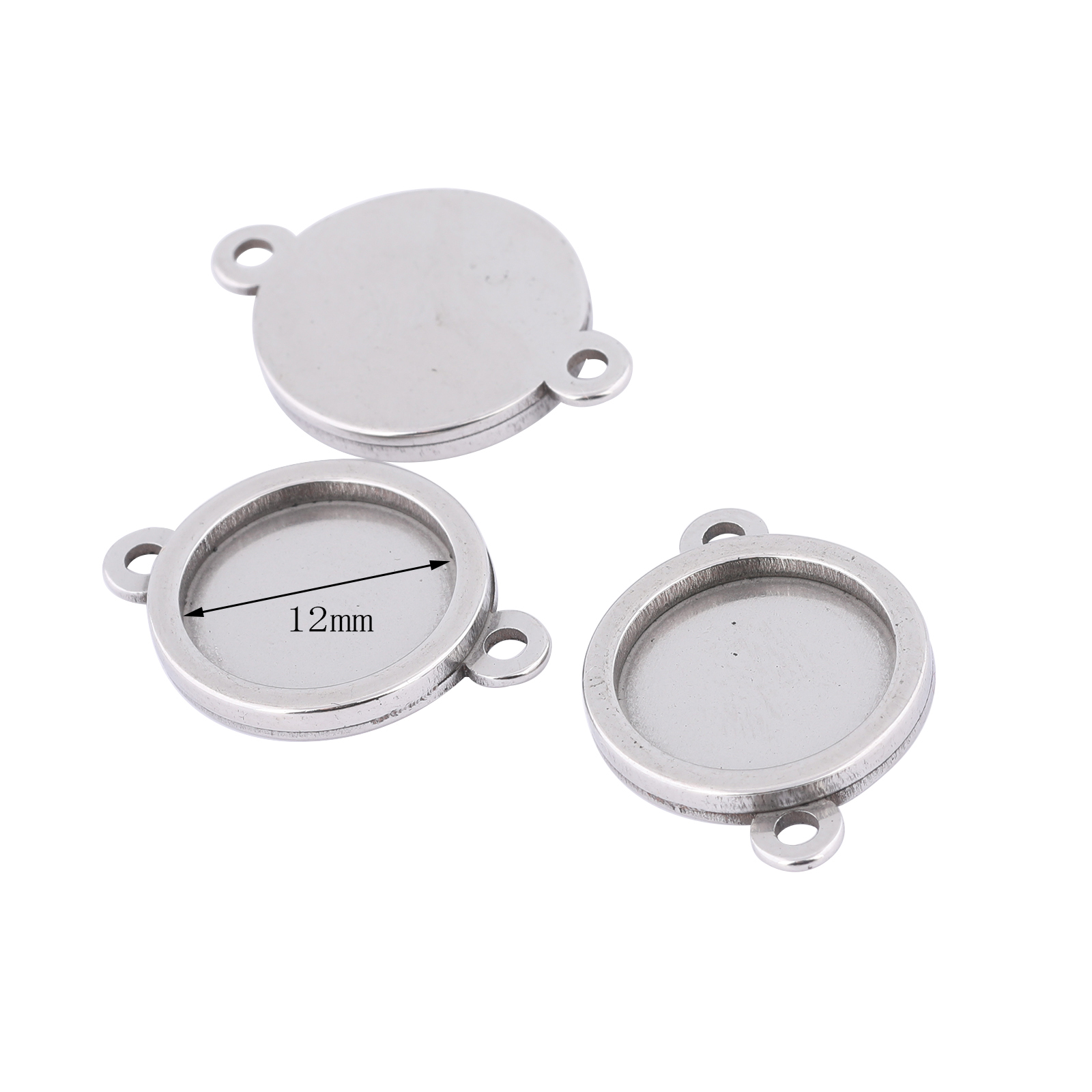 10pcs Stainless Steel 12mm Cab - Jewelry Making Tray recensione e prezzo