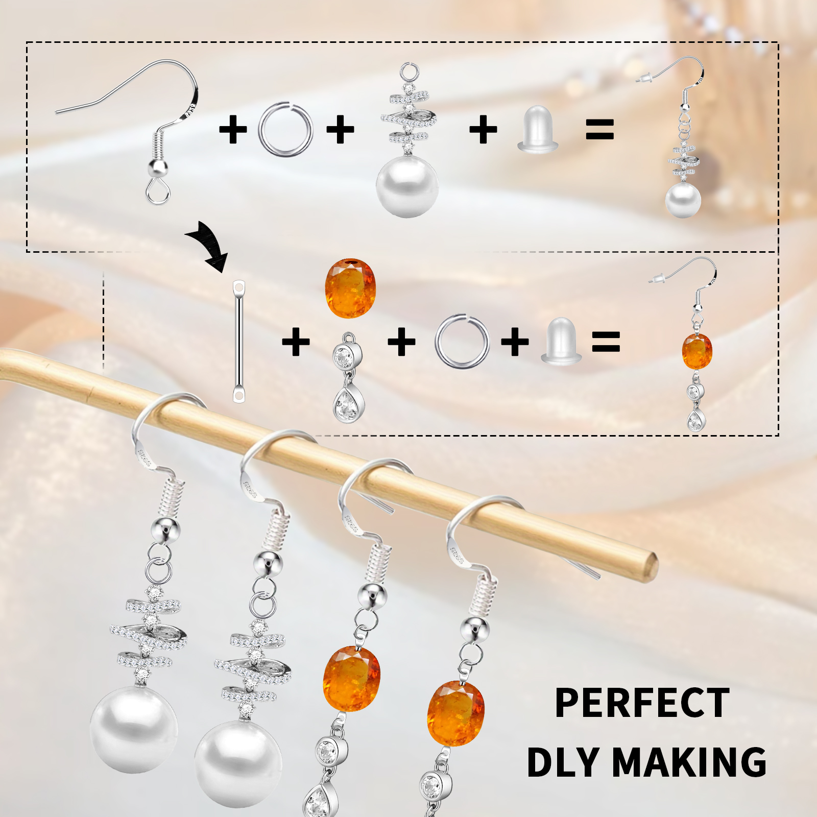 925 Silver/Gold Plated Earring - Jewelry Making Silver recensione e prezzo
