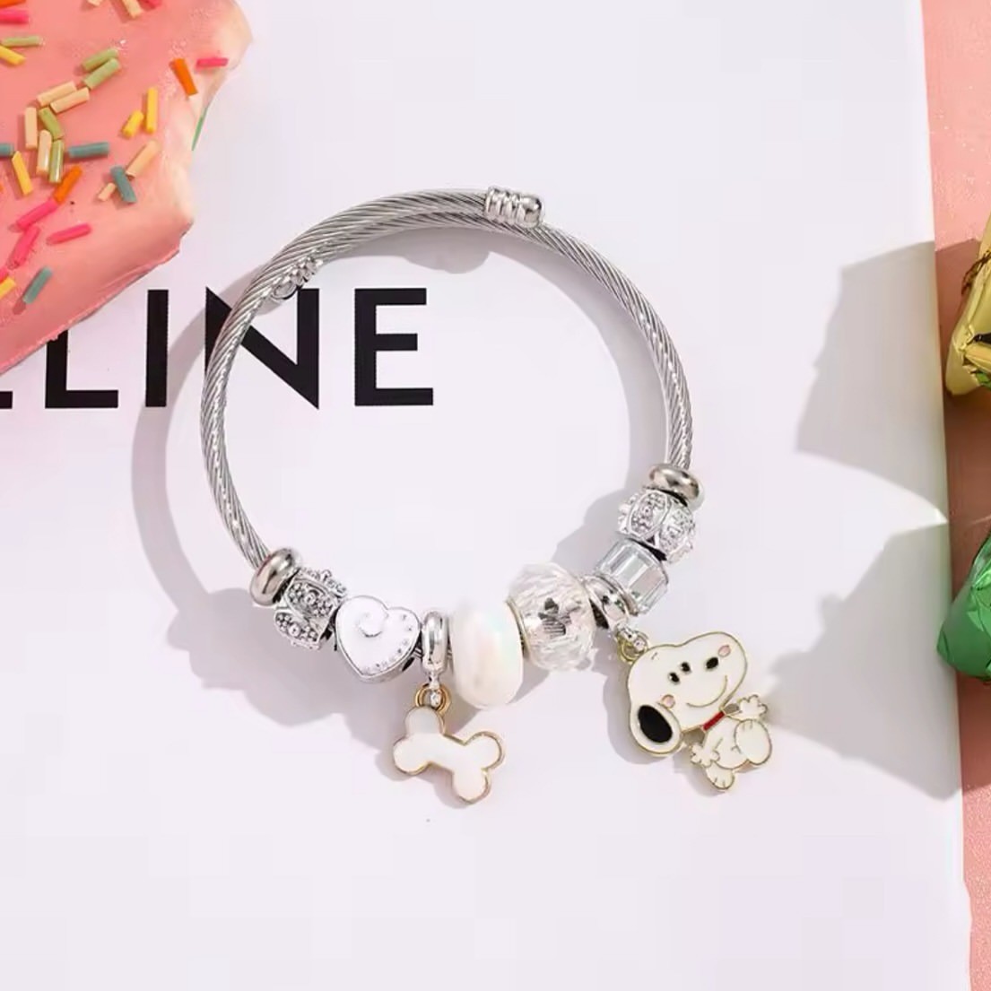 Cute Cartoon Snoopy Bone Heart - Jewelry Making Accessories recensione e prezzo