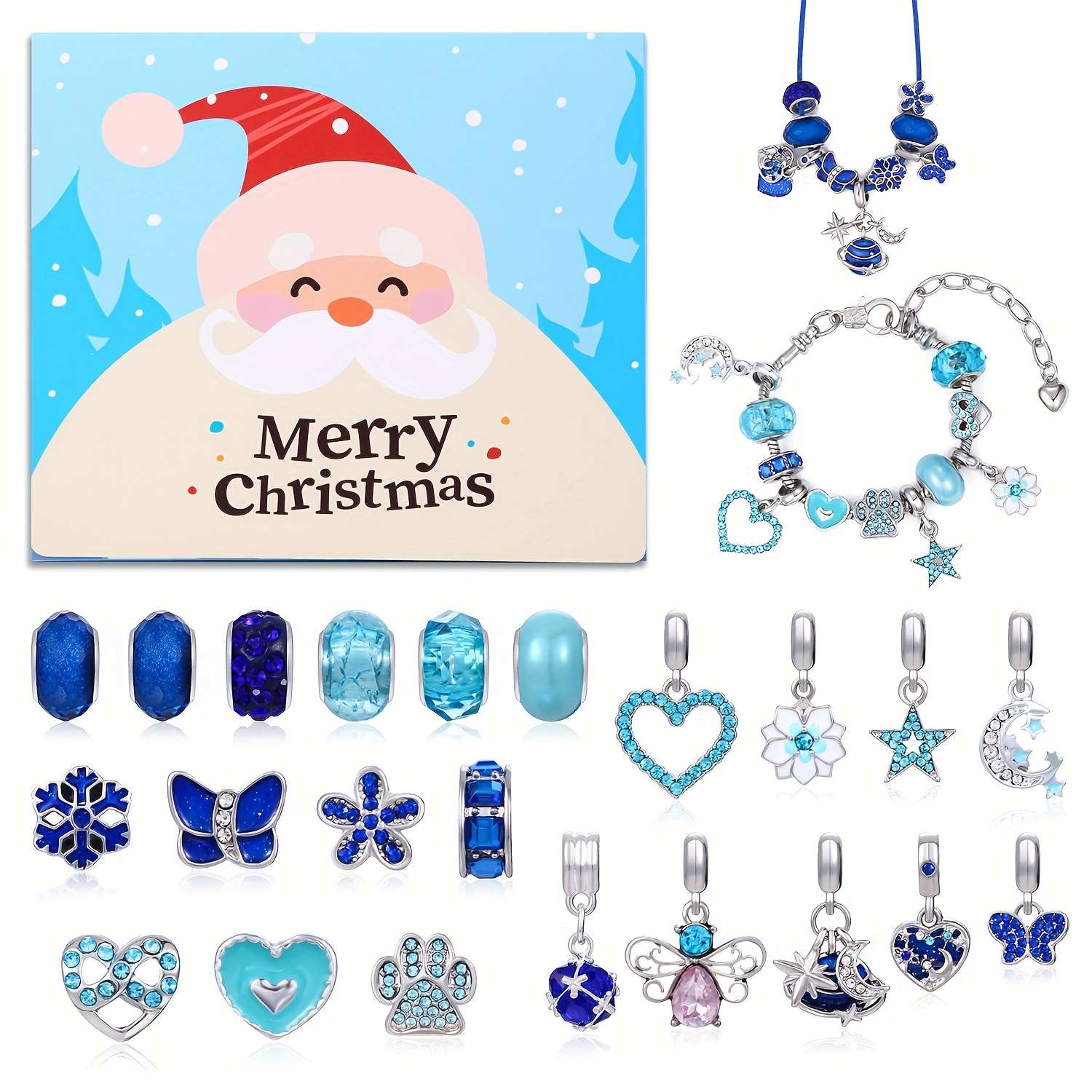 Blue Santa Claus Series Countd - Jewelry Making Advent Calendar recensione e prezzo