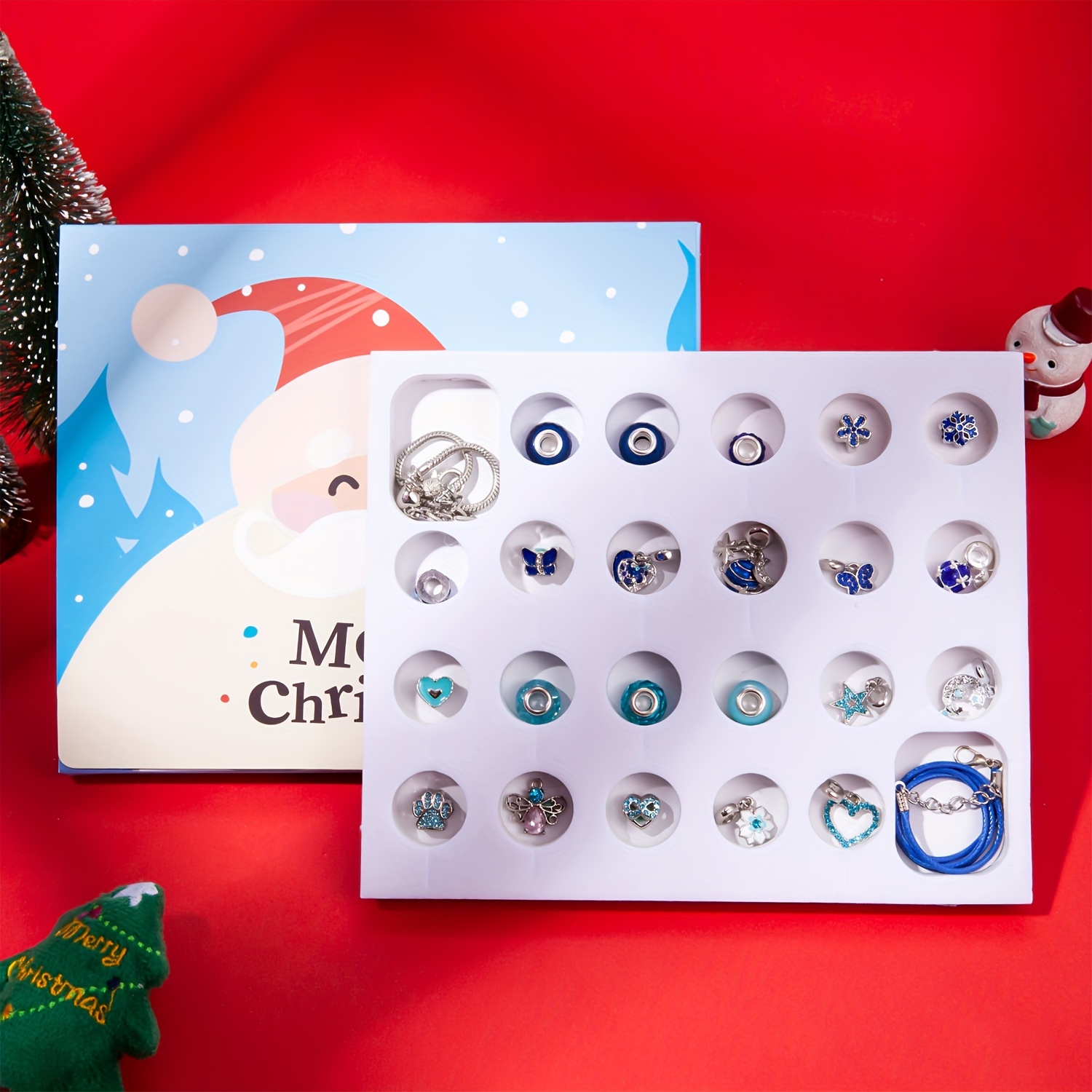 Blue Santa Claus Series Countd - Jewelry Making Advent Calendar recensione e prezzo