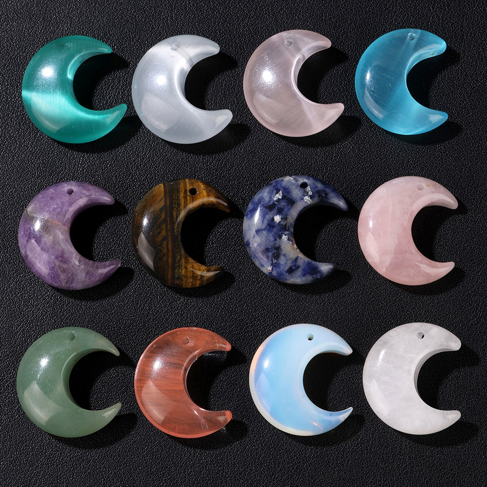 2PCS Natural Crescent Moon Cha - Jewelry Making Drill recensione e prezzo