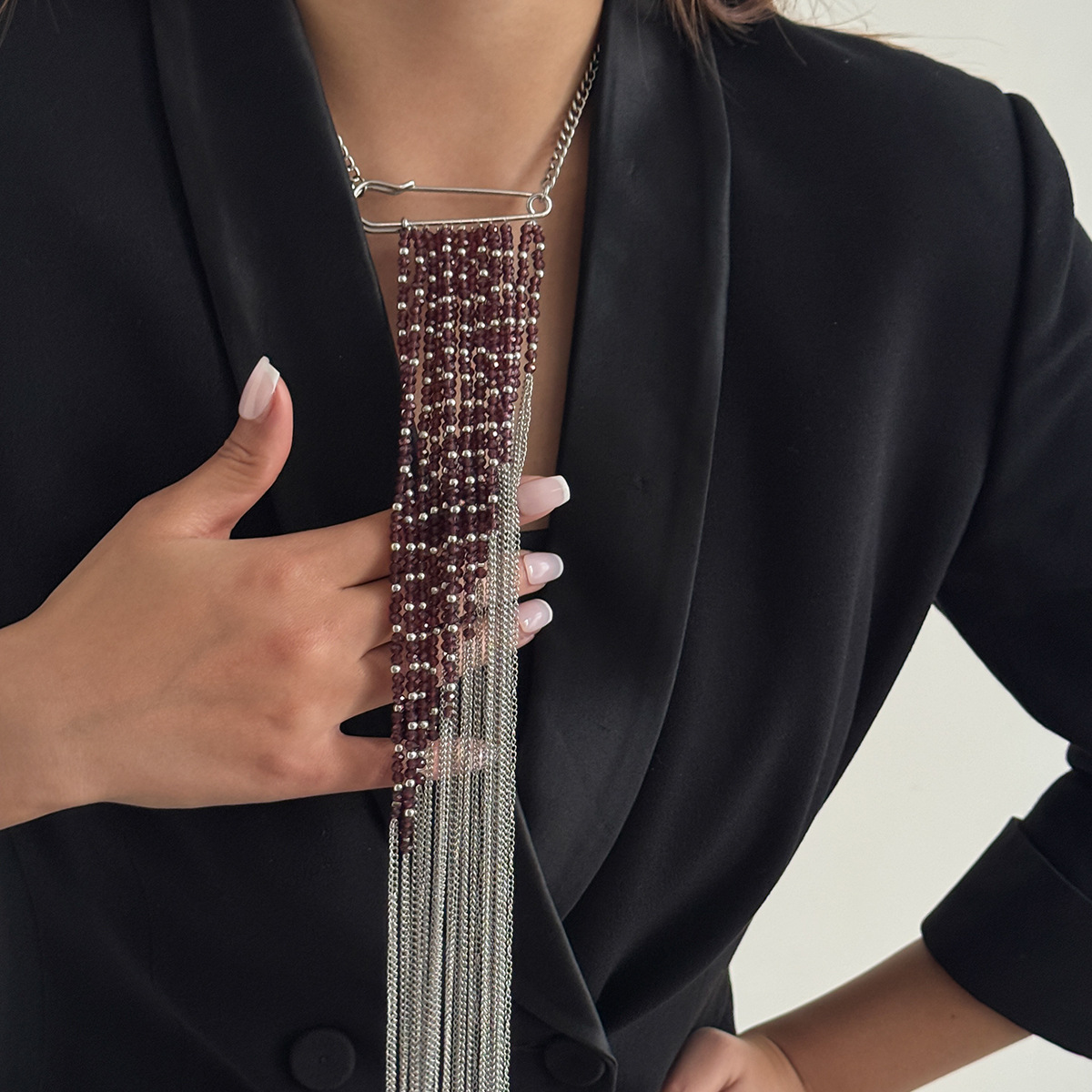 Silver Color Tassel Chain Broo - Jewelry Making Accessories recensione e prezzo