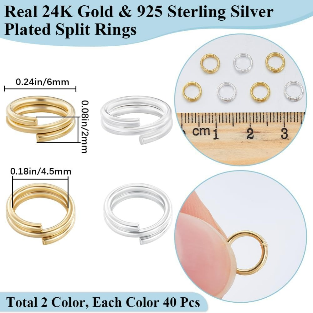 1 Box 80Pcs Split Jump Ring 24 - Jewelry Making Silver recensione e prezzo