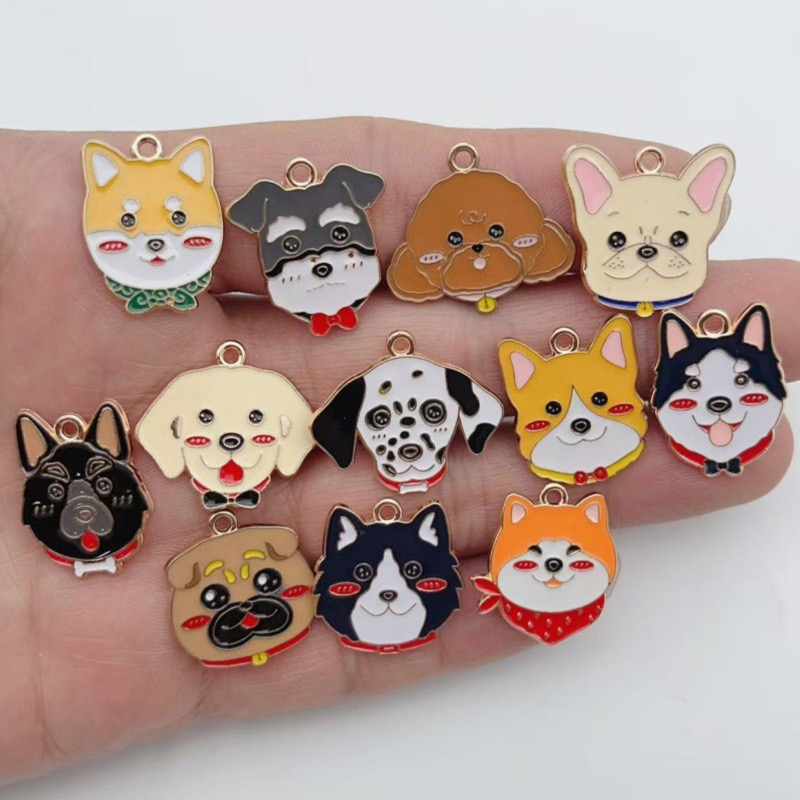 12pcs cartoon pet spotted dog  - Jewelry Making Accessories recensione e prezzo