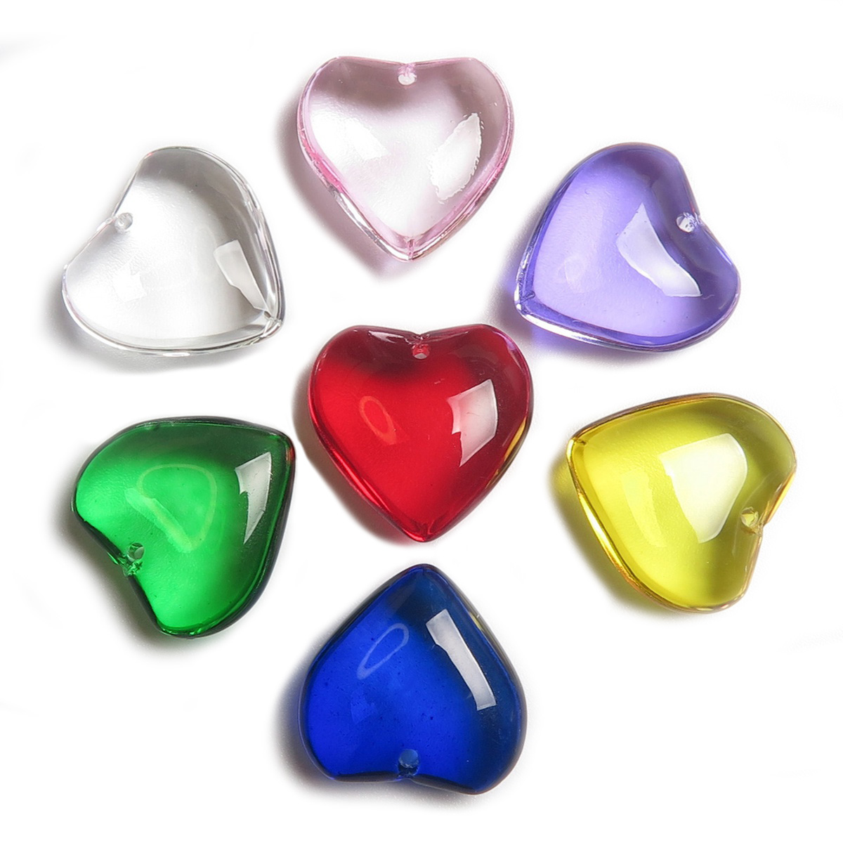 20mm 5pcs Heart Shape Glossy C - Jewelry Making Drill recensione e prezzo