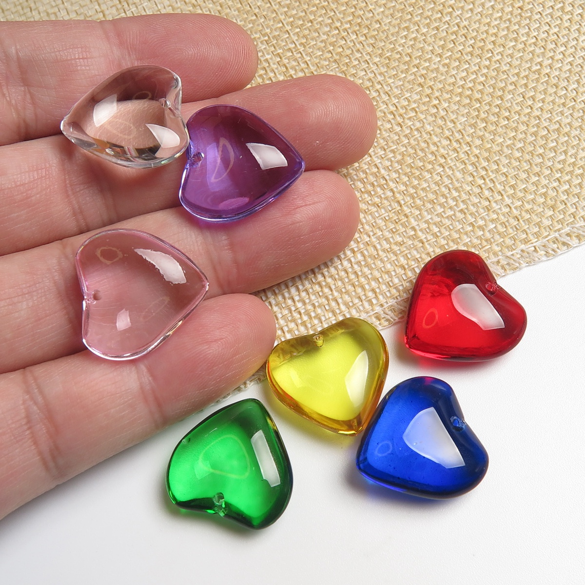 20mm 5pcs Heart Shape Glossy C - Jewelry Making Drill recensione e prezzo