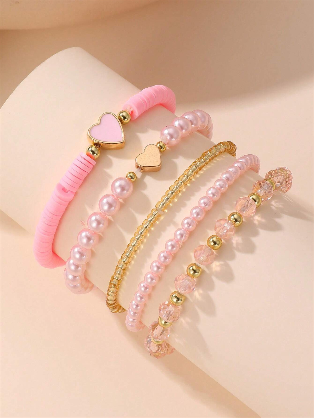 5pcs Pink Heart Kids Bracelets - Jewelry Making Kits For Girls recensione e prezzo
