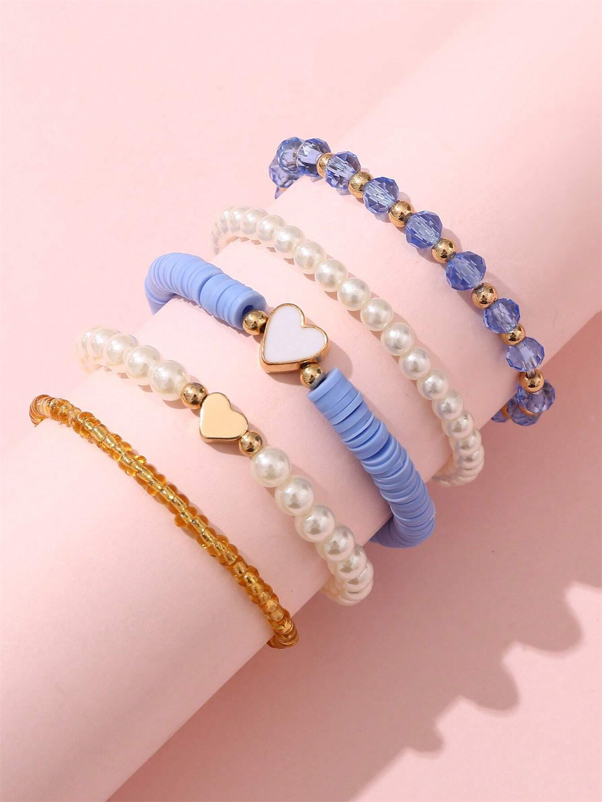 5pcs Pink Heart Kids Bracelets - Jewelry Making Kits For Girls recensione e prezzo