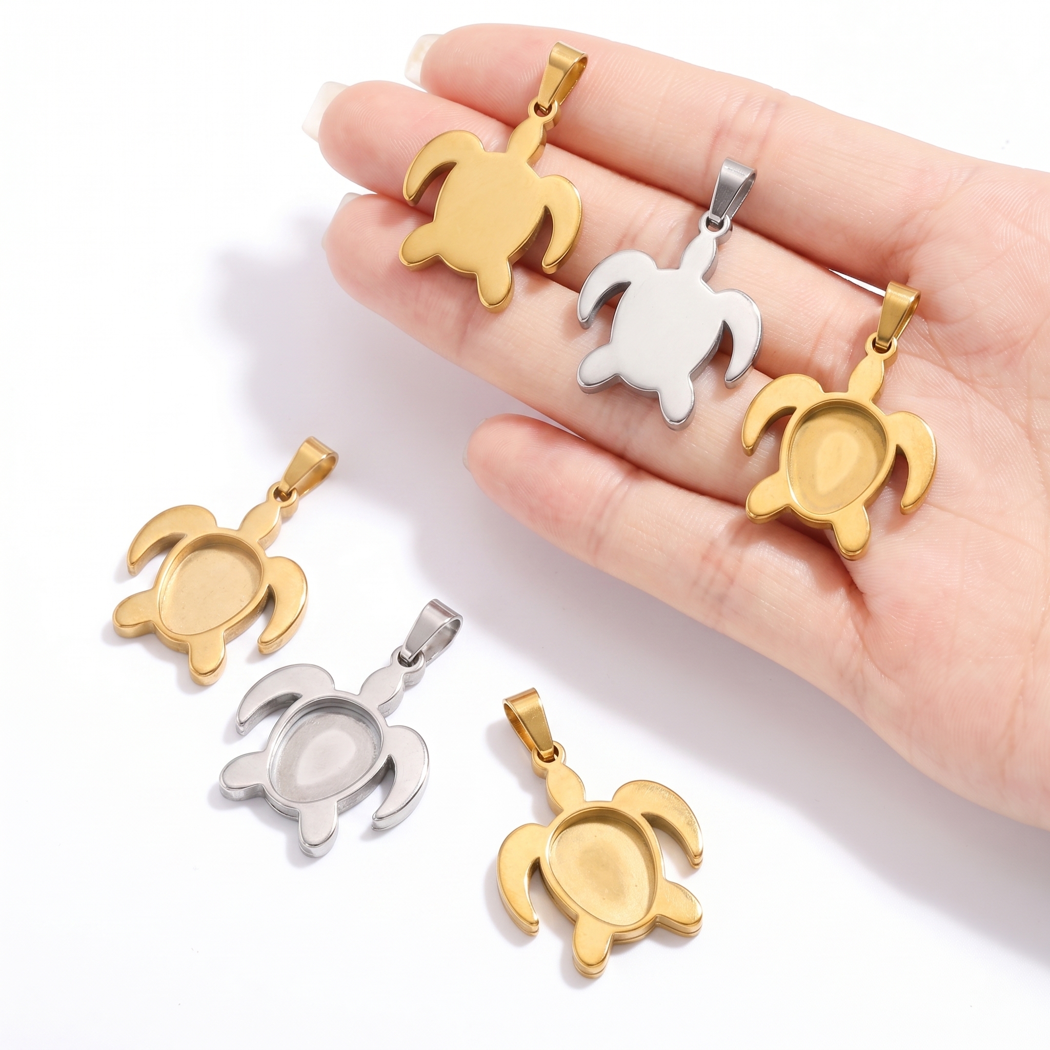 5pcs Stainless Steel Turtle Pe - Jewelry Making Tray recensione e prezzo